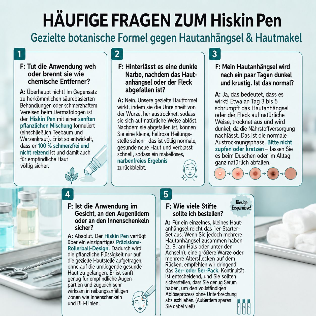 HISKIN®🇩🇪7-Tage-Hautmakel- & Hautanhängsel-Entferner💧Schmerzfreier Rollerball-Stift zur schonenden Entfernung von Hautanhängseln und Hautflecken – narbenfrei
