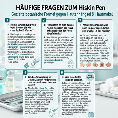 HISKIN®🇩🇪7-Tage-Hautmakel- & Hautanhängsel-Entferner💧Schmerzfreier Rollerball-Stift zur schonenden Entfernung von Hautanhängseln und Hautflecken – narbenfrei