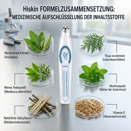 HISKIN®🇩🇪7-Tage-Hautmakel- & Hautanhängsel-Entferner💧Schmerzfreier Rollerball-Stift zur schonenden Entfernung von Hautanhängseln und Hautflecken – narbenfrei